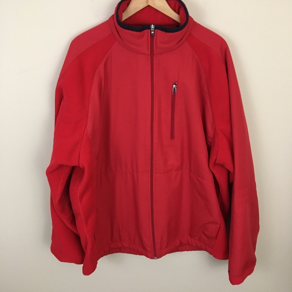 Tommy Hilfiger Jacket Red Mens Zip Front Jacket  XXL.